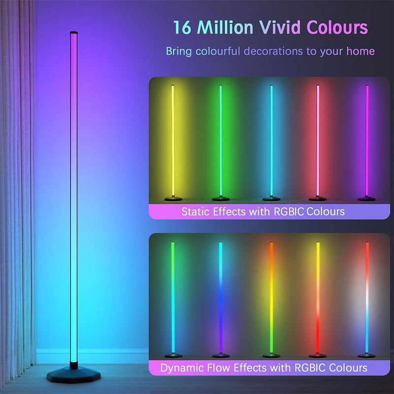 ЪГЛОВА RGB ЛАМПА 120СМ С ДИСТАНЦИОННО И ПРИЛОЖЕНИЕ