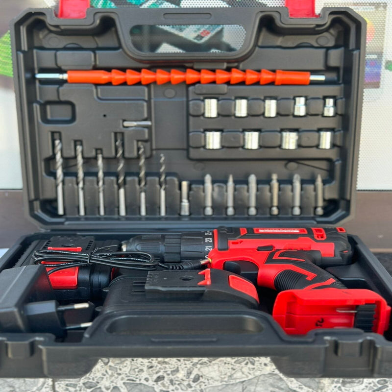 Акумулаторна бормашина 18V (КОМПЛЕКТ 28 бр.) Х2 БАТЕРИИ